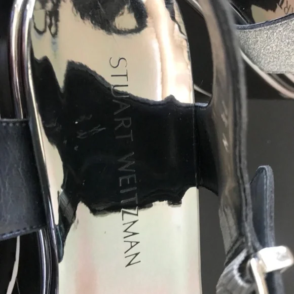 Stuart Weitzman Crosspath Pewter Glitterati Platform Sandals .NWT. Size 7N - Picture 4 of 9